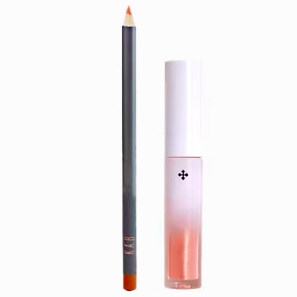 KAB COSMETICS lip liner in pina colada, & LOVE+CRAFT+BEAUTY lip gloss Duo new